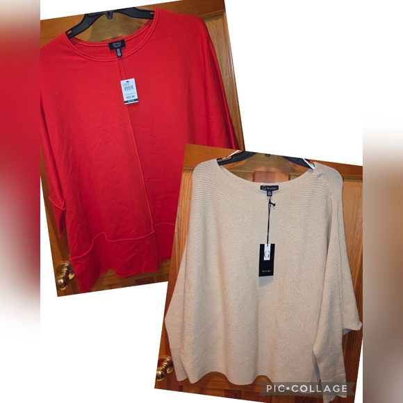 Jones New York and Greige Light Weight Sweaters  2XL NEW WITH TAGS - Picture 1 of 7